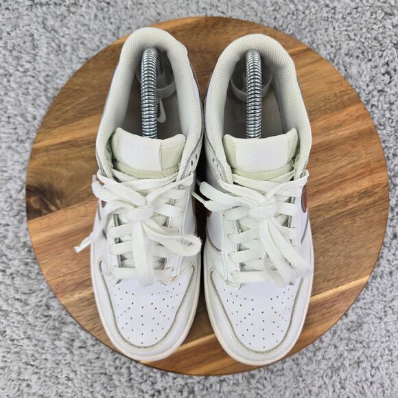 Nike Dunk Low White Pink GS Leather Casual Daily Sneaker Kids 6y DH9765-100 - Picture 5 of 12